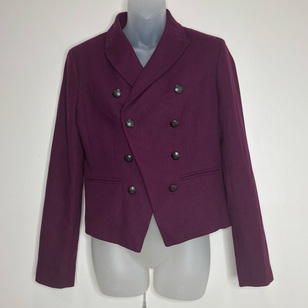 Banana Republic Double-Breasted Plum Blazer jacket wool Blend 4